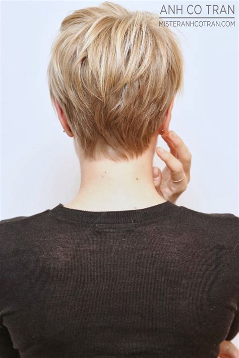 Back view of short hairstyles for fine hair - 40 Modern Shaggy Pixie Cut Ideas for 2024. A shaggy pixie cut is a short haircut created with textured and choppy layers. The pixie shag is a great haircut if you have thin hair and want to make it appear thick. Achieving a wash-and-go haircut is one of the reasons to love pixie haircuts.